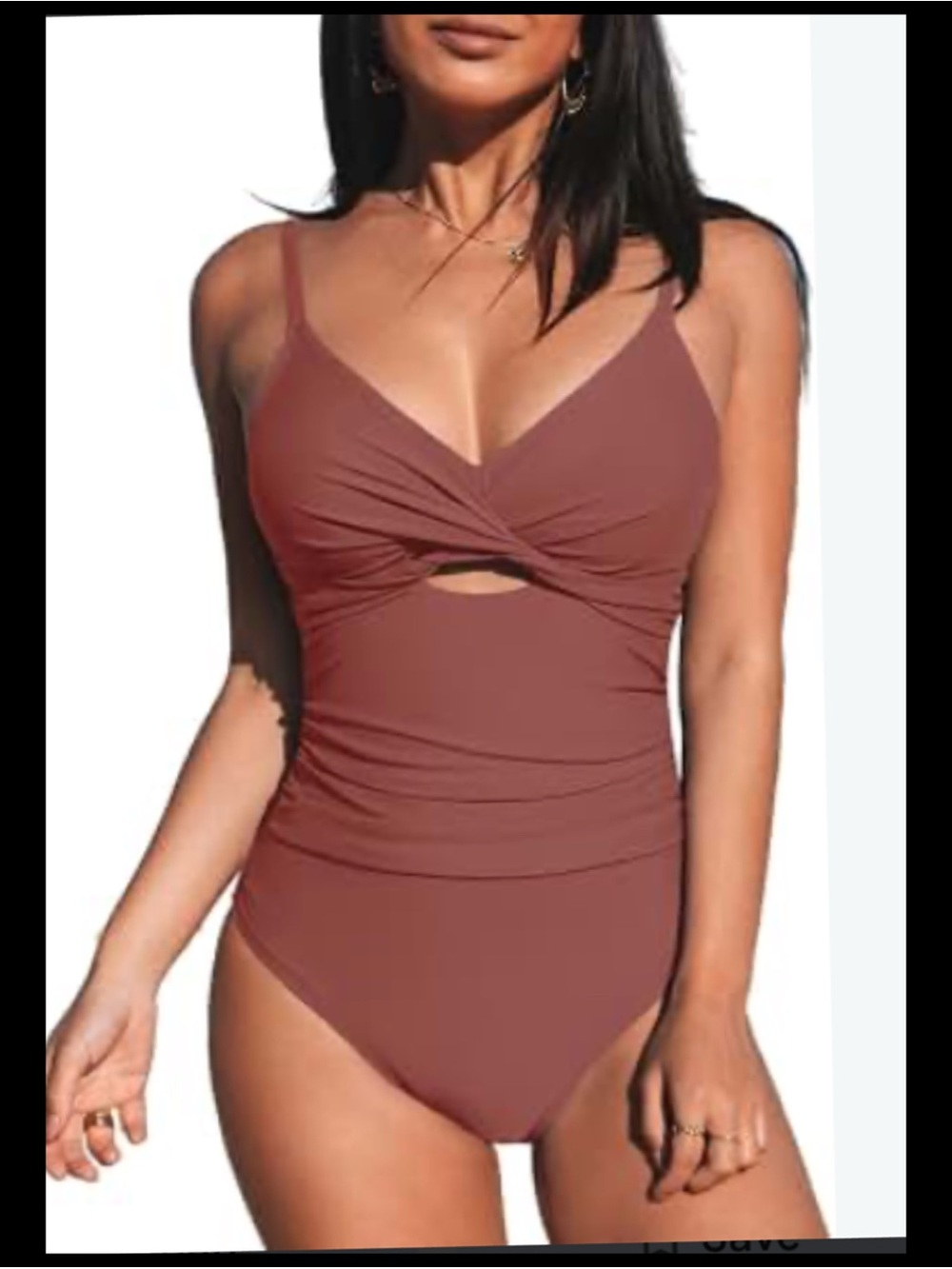Brown Twist-Front One-Piece Swimsuit - Brand